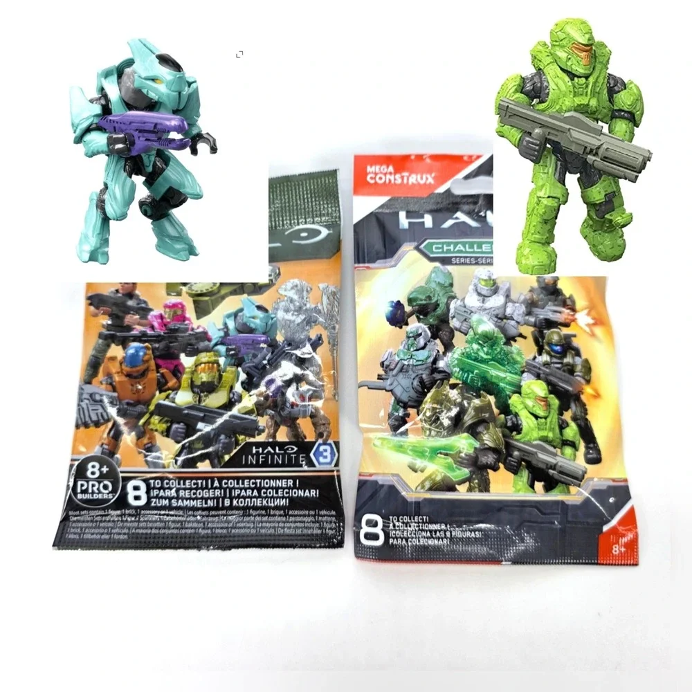 MEGA Halo Infinite 3 53TC Elite Ultra Cyan & Challenger Series Spartan Warmaster